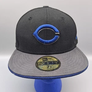 Cincinnati Reds New Era 59fifty Black Fitted 7 1/4 Baseball Hat Cap - Picture 1 of 8