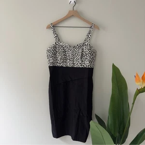 Torrid Black and White Animal Print Sleeveless Ruffle Pleated Pencil Mini Dress - Picture 1 of 11