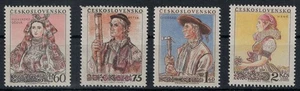 CECOSLOVACCHIA 1955 Costumi tradizionali (I) 4v MH* - Picture 1 of 1