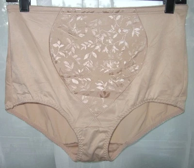 NEW XL BALI  SANDY BEIGE SILKY SATIN TUMMY CONTROL SHAPER BRIEF PANTIES  8710 - Image 1 of 4