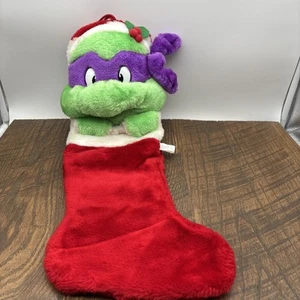 Vintage Teenage Mutant Ninja Turtles Weihnachtsstrumpf 1990er Donatello Plüsch - Bild 1 von 5