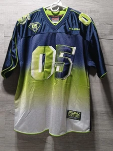 Vintage Fubu 05 Sportscollection Blue/Lime Green Jersey Youth XL (20) - Picture 1 of 18