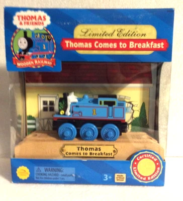 Edición Limitada Thomas Comes To Breakfast 2003 Nuevo 99179 Thomas & Friends Ferrocarril de Madera Foto 1 de 4