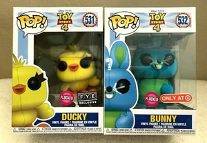 Funko Pop! Disney Pixar TOY STORY 4 DUCKY & BUNNY (beflockt) Exklusives 2er Set - Bild 1 von 6