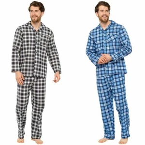 NUOVO set pigiama uomo Tom Franks 'Traditional Check' marrone o blu - Foto 1 di 1