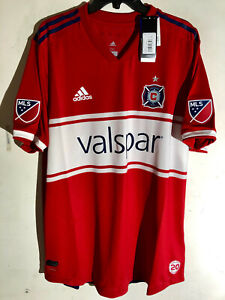 ADIDAS AUTHENTIC MLS TEAM JERSEY CHICAGO FIRE RED SIZE 2XL