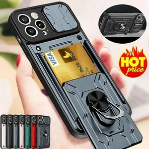 Heavy Duty Luxury Camera Cover Card Slot Shockproof Stand Phone case - Picture 1 of 22