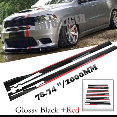 For Dodge Grand Caravan 78.7" Red Side Skirt Extension Body Kit Lip Splitters - Image 1 of 4