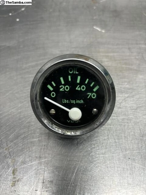 PORSCHE VDO Oil Pressure Gauge 356, 912 VDO Oil Pressure Gauge PSI 12V 356/912 P Foto 1 de 3