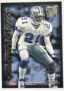 1996 Fleer Ultra Sensations Creative Chaos Deion Sanders / Steve Young #5 - Picture 1 of 4