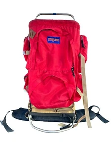 Mochila de Colección Jansport Marco Externo Senderismo Camping Alas de Cadera Roja Hecha en EE. UU. - Imagen 1 de 6