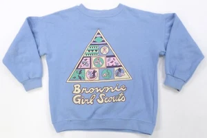 Rare VTG Brownie Girls Scouts of America Triangle Graphic Sweatshirt 90s Girls S - Picture 1 of 12