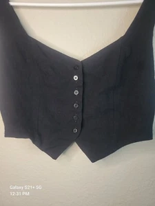 Kendall &Kylie Sz Small Black Button Halter Top - Picture 1 of 7