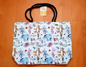 NWT! Disney WINNIE THE POOH ALL-OVER FLORAL PRINT TOTE BAG! Piglet Eeyore Tigger - Picture 1 of 3