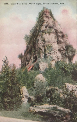 Sugar Loaf Rock Mackinac Island Michigan MI Vintage souvenir postcard - Image 1 of 2