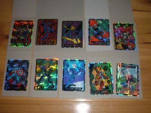 10 Card Lot 1993 Marvel Masterpieces Vending Machine Prism Stickers  - Picture 1 of 3
