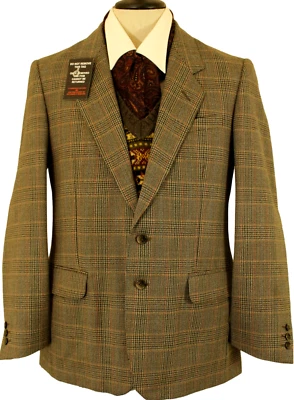 VESTE PAYNE HOMME VINTAGE ÉCOSSAISE ANDREW DOUGLAS 40R MARRON/GRIS FENÊTRE MIXTE - Photo 1/4