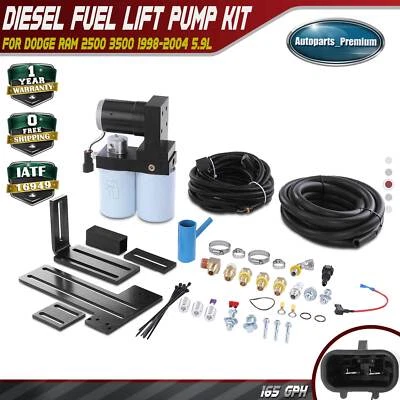 Sistema de bomba de elevación de combustible diésel 165 gph para Dodge Ram 2500 3500 98-04 5,9 L Cummins Foto 1 de 4