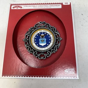 Holiday Time Christmas Ornament U.S. Air Force Seal Made In USA Metal - Picture 1 of 2