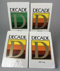 4 Vintage Sealed Playing Card Decks Decade Cigarettes Advertising Promo - Picture 1 of 5
