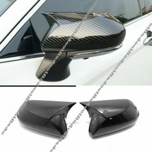 Carbon Fiber Look Ox Horn Rearview Mirror Cover Trim For Toyota Avalon 2019-2022 - Picture 1 of 7