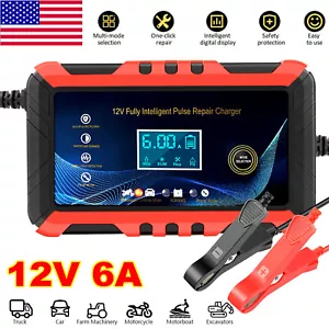 12V 6A Car Battery Charger Smart Automatic Pulse Repair Starter AGM/GEL NEW - Picture 1 of 13