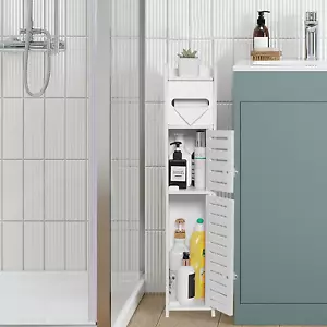 Storage Cabinet for Small Spaces, over the Toilet Cabinet for Skinny Bathroom St - Picture 1 of 12