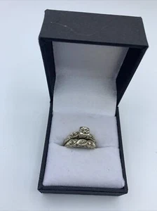 Vintage 14k Weißgold Diamant Ehering Set Gr.6 4,6g - Bild 1 von 7