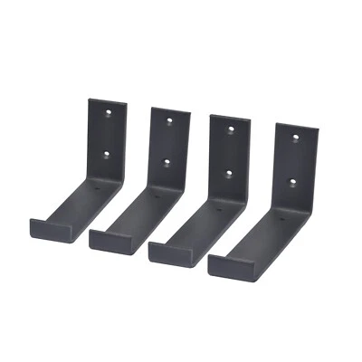 Evolf Shelf Brackets 4 Pack Heavy Floating Duty 5.5"L x 4.0"H x 1.5"W with Lips - Image 1 of 3