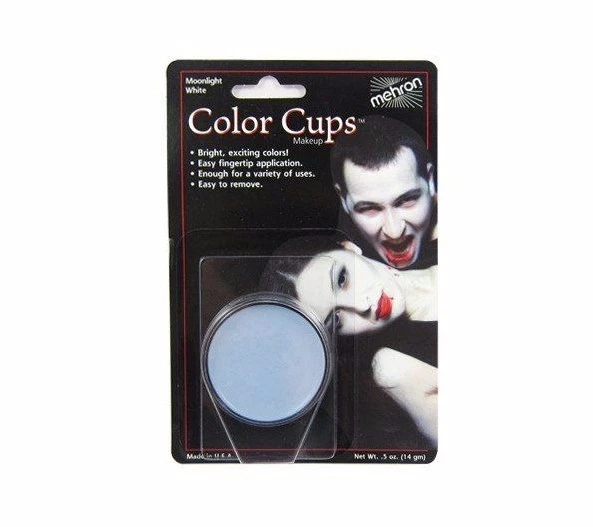 MAQUILLAJE PINTURA GRASA A BASE DE ACEITE TAZA COLOR BLANCO LUZ LUNA MEHRON  Foto 1 de 1