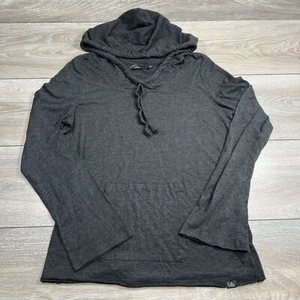 Prana Womens Henley Drawstring Hoodie Grey Sweatshirt  Size Large - Picture 1 of 10