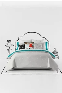 3-Pc Kate Spade Deco Dot Full-Queen Comforter Set Shabby Chic Polka Dot White - Picture 1 of 5