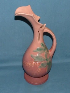 ROSEVILLE POTTERY, PINK, BLEEDING HEART EWER - 972-10" - USED CONDITION - Picture 1 of 9