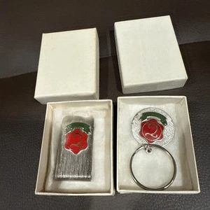 2 TANQUERAY GIN KEYCHAIN RING & MONEY CLIP LOT SILVER TONE VINTAGE NIB - Picture 1 of 12