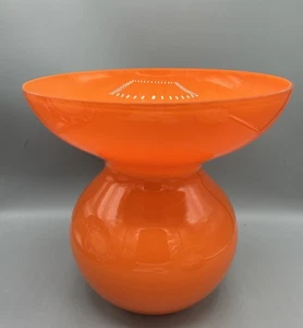 Stunning Mid Century Modern Vintage Space Age Large Orange Glass Art Vase 10 In - Picture 1 of 6