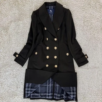 BURBERRY sizeM London длинное пальто Nova чек золотой кнопка кашемир смесь - Изображение 1 из 4