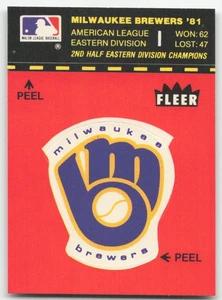 1982 Fleer Stickers Milwaukee Brewers Logo ODDBALL! - Picture 1 of 2
