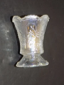Beaded Oval in Sand Pattern White Carnival Glass Toothpick Holder St. Clair ? - Picture 1 of 6