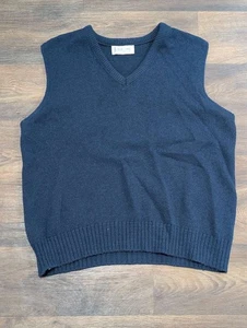 Jantzen ärmellose Pullover Weste blau Baumwolle V-Ausschnitt Herren Größe Large hergestellt in den USA - Bild 1 von 7