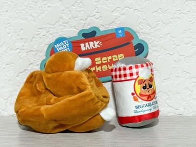 Bark Box Table Scrap Turkey Thanksgiving Potlick Plush 2 Piece Sz M Dog Toy NWT - Image 1 of 2