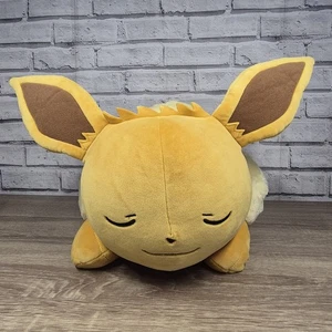Pokemon Sleeping Eevee 18" Soft Toy Plush Large Official Jazwares 2022 Jumbo - Picture 1 of 14