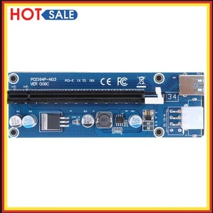 PCI-E1X to 16X Extender Riser Card 6Pin DC-DC USB3.0 Cable for Mining - Bild 1 von 8
