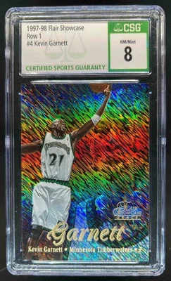 Escaparate Fleer Flair 1997-98 Kevin Garnett fila 1 #4 Timberwolves CSG 8 Foto 1 de 2