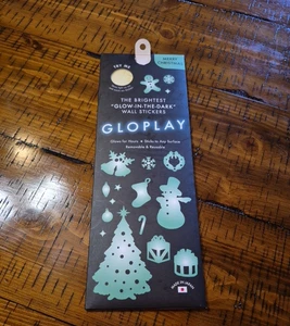 GLOPLAY MERRY CHRISTMAS Reusable WALL STICKERS Glow-in-the Dark Any Surface - Picture 1 of 6