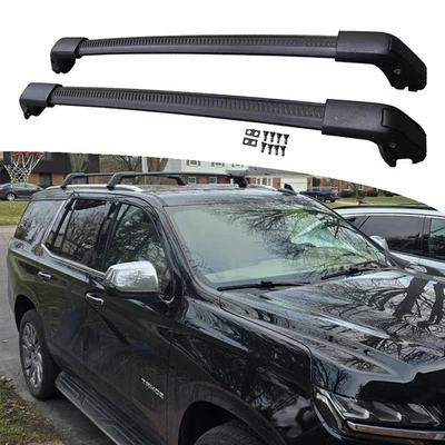 2PCS Cross Bar Roof Rail Fits For Chevrolet Tahoe Suburban Yukon 2021-2025 - Image 1 of 4