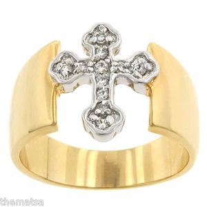 ANILLO CRUZ CRUCIFIJO TACHONADO ORO TALLA 5,6,7,8,9,10 ENVÍO GRATUITO A TODO EL MUNDO    - Imagen 1 de 3