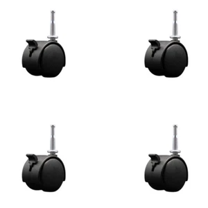 Ruedas para silla de 2 pulgadas de nailon doble rueda con frenos 5/16” agarre cuello vástago juego 4 SCC - Imagen 1 de 4