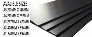 Black Fluted 3mm Correx Board. A5-A1 For outdoor display and signage VG E4 - Picture 1 of 3