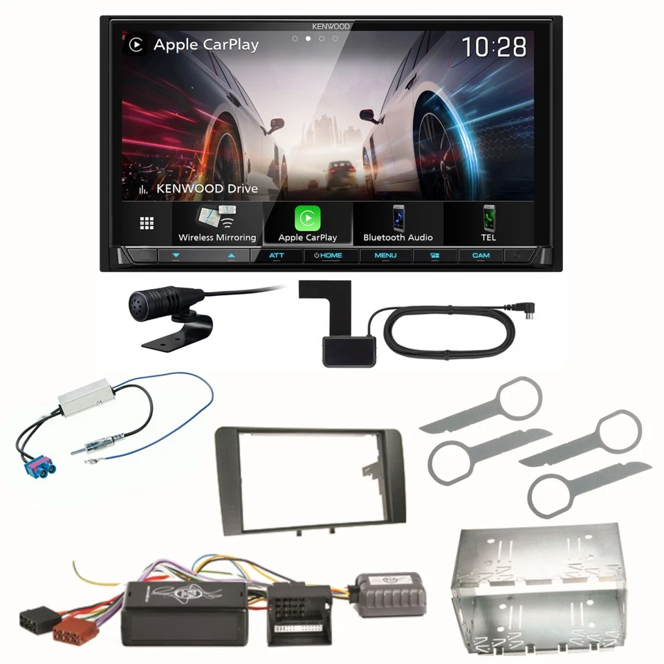 Kenwood DMX8021DABS Android Auto CarPlay Bluetooth Einbauset für Audi A3 8P 8PA - Bild 1 von 1