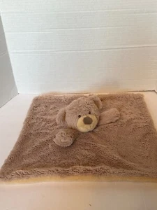 Kellytoy Brown Bear Security Blanket Soft Plush Baby Lovey Rattle Toy 14” Square - Picture 1 of 6